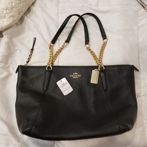 Coach Black Soft Pebble Leather Medium Bag